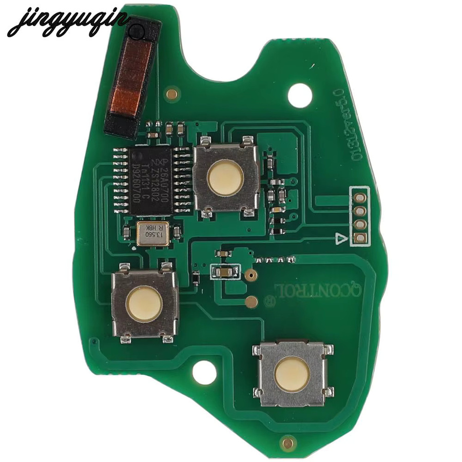 Jingyuqin 10er Set Ersatz-Fernbedienungsplatine für Renault Clio Scenic Kangoo Megane, 434MHz, PCF7952E 4A Chip ID46, Farbe: Grün - Bild 2