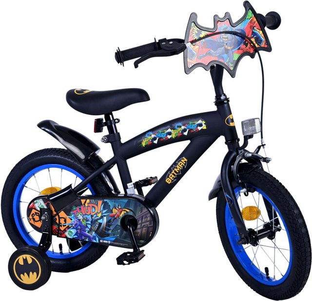 TPFSports DC Batman Kinderfahrrad, 14 Zoll, Schwarz, Rücktritt, Handbremse - Bild 1