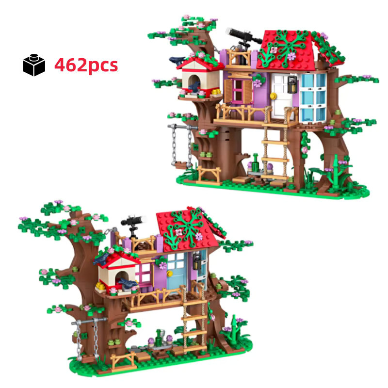Yaafun Bausteine Set Vogel Freundschaft Baum Haus für Mädchen, pädagogisches STEM Spielzeug aus Kunststoff in Mehrfarbig - Bild 2