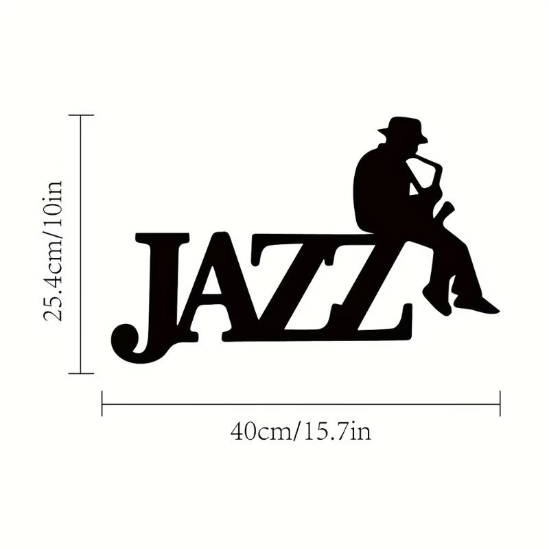 HELLOYOUNG Jazz Musik Wanddekoration aus Metall in Schwarz, minimalistisches Design für Musikliebhaber - Bild 2