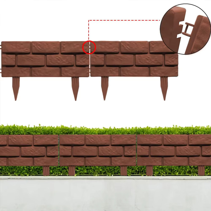 Gartenkante in Steinoptik zur Dekoration von Rasen und Beeten, Braun, B/H: 43,0 x 18,0 cm - Bild 6