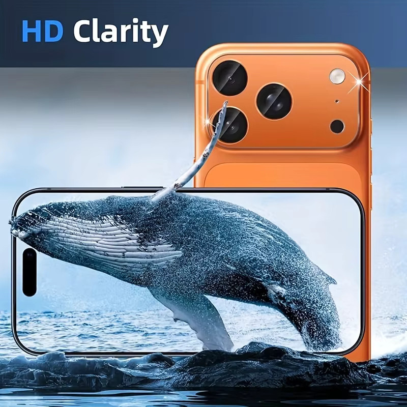 Kameraobjektivschutz für iPhone 17 Pro und iPhone 17 Pro Max in Orange mit robustem Metallring und gehärtetem Glas - Bild 5