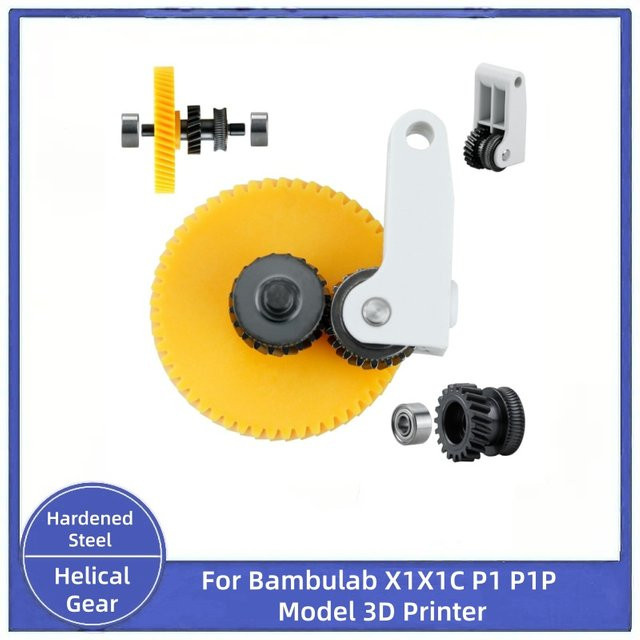 Bambu Lab Vollmetall-Extruder-Hotend mit gehärtetem Stahl-Schneckengetriebe und Direktantrieb Silikongriff für X1, X1C, P1, P1P und P1S - Bild 1