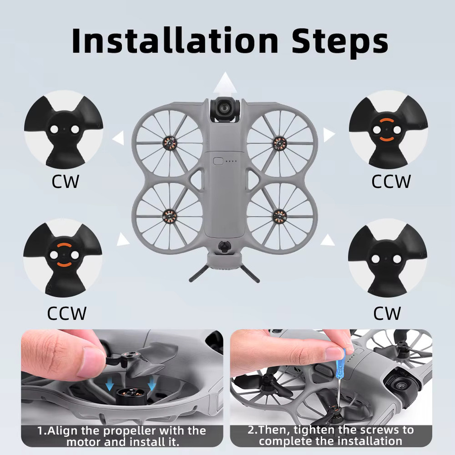 DJI NEO 2 Ersatzpropeller Set in Blau mit Schnellspanner - Bild 3