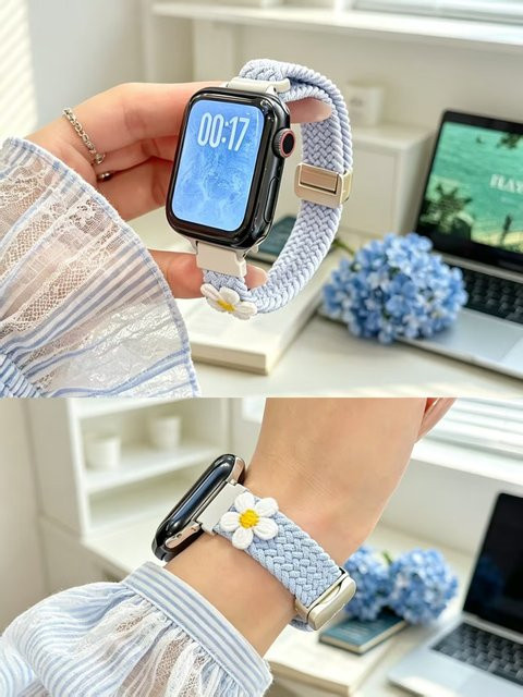 SANJIAOTANG Uhrenarmband Nylon, Gänseblümchen, Damen - Bild 1