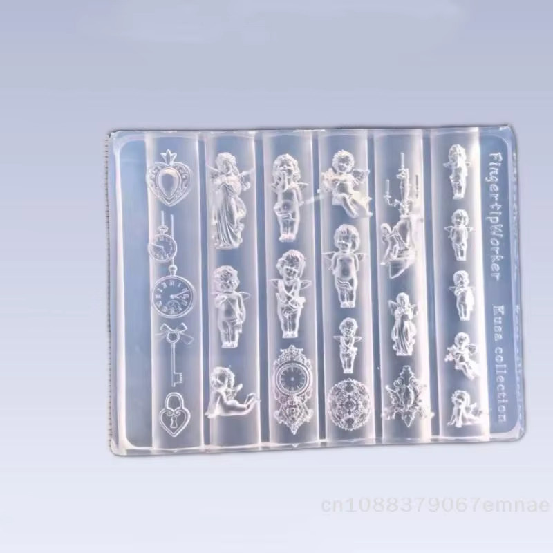 ZAS Nagelform Engel-Uhr 3D Silikon, Herzschloss, Nagelschablonen - Bild 3
