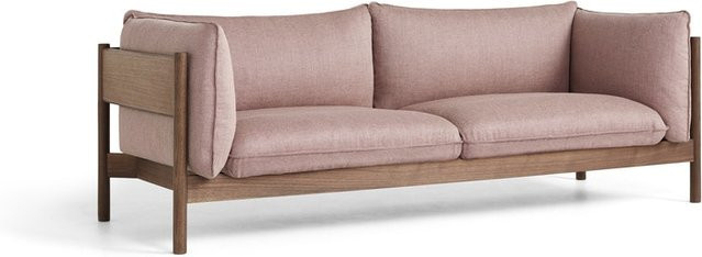 HAY Arbour 3-Sitzer Sofa in Braun mit Holzgestell und inklusive Kissen - Bild 1