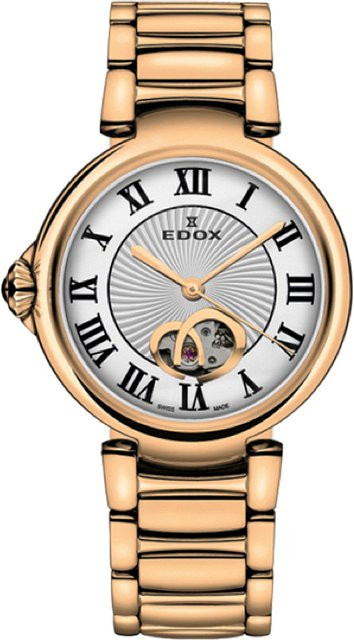 Edox Automatik Damenuhr, Edelstahl, 33 mm, Silber, 5 ATM - Bild 1