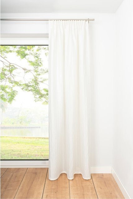 Ondeco Schlaufenschal Stream Vorhang blickdicht, Farbe: Weiß, B: 135 cm, H: 245 cm - Bild 1