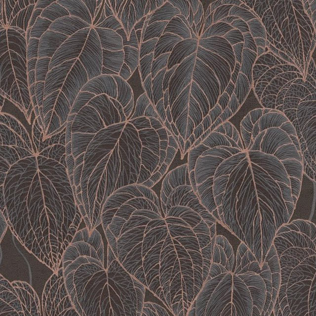 PROFHOME Natur Tapete Floral in Braun Schwarz Gold, Art Nouveau Design, Vlies, Breite: 0,53 m, Länge: 10,05 m - Bild 1