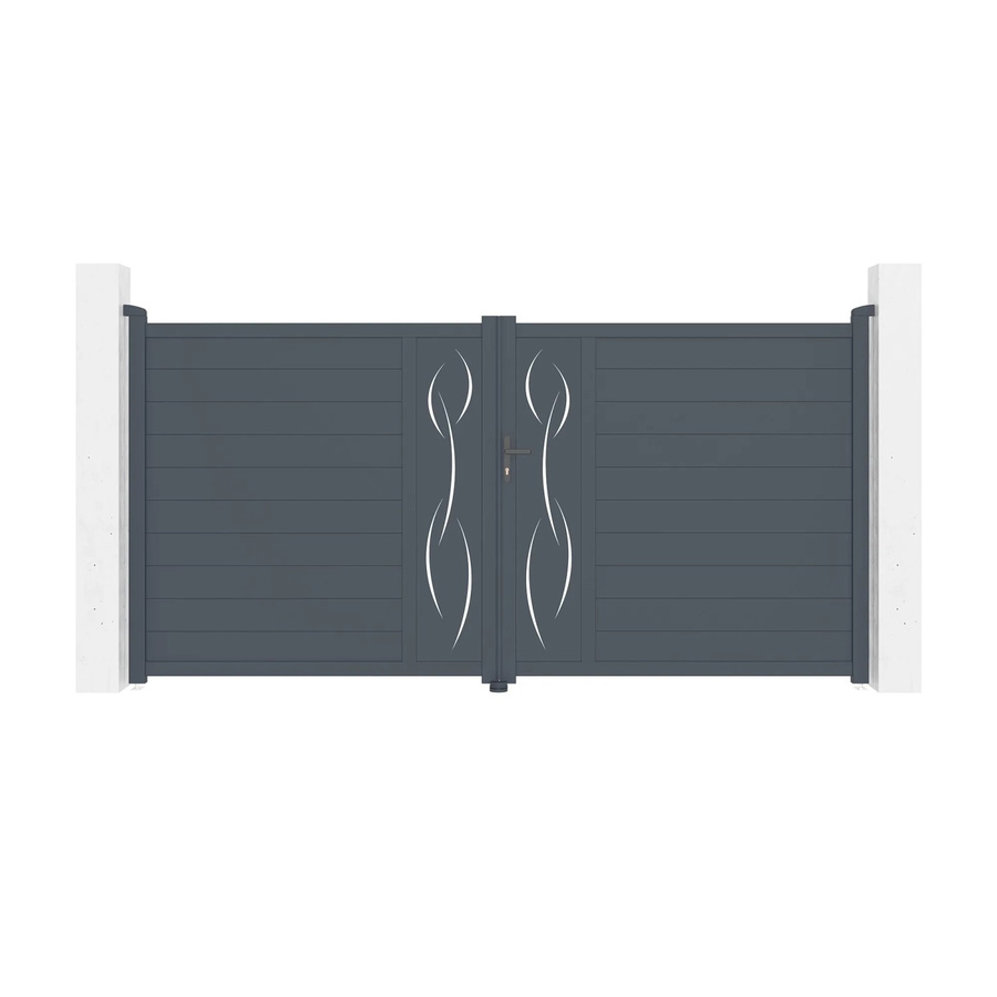 Casanoov Elektrisches Flügeltor Life aus Aluminium in Grau mit Drehtorantrieb Ranger B150, B/H: 355 x 180 cm - Bild 2