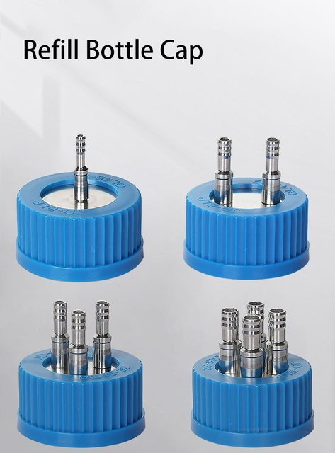 Xin Tester Edelstahl Verschluss GL45 mit 1-4 Löchern für Nachfüllflaschen und Reagenzgläser in Blau - Bild 1