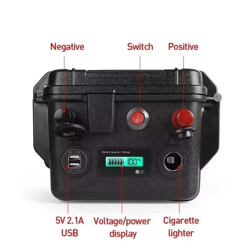 DAWEIKALA 12V 120Ah LiFePO4 Batterie Pack, Wasserdichte Lithium-Eisenphosphat Batterie in Schwarz für Golfkarren, Wohnmobile, Solar-Energiespeicher, Inverter und Boote - Bild 3