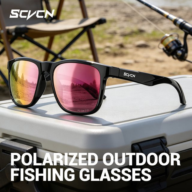 SCVCN Sonnenbrille Sport, Vollrand, Kunststoff, Schwarz, Unisex - Bild 1