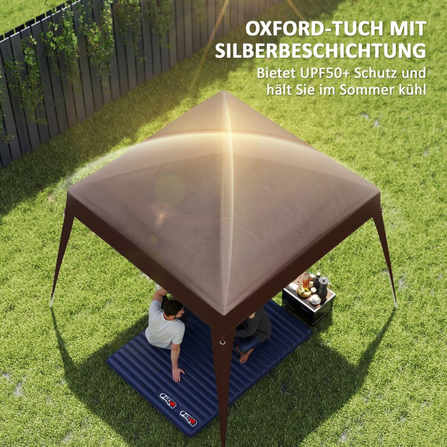 Outsunny Ersatzdach aus Polyester in Braun mit UPF 50+, B/H/L: 300 x 1 x 300 cm - Bild 2