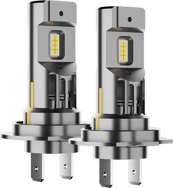 Cnsunnylight Mini-Turbo-Lüfter-LED-Scheinwerferlampen in Grün und Silber, 6000 K, H7 H4 H11 9005 9006 1:1 Halogengröße für deine Autobeleuchtung - Bild 1