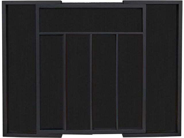 Relaxdays Besteckkasten aus Bambus in Schwarz, ausziehbar, B/T/H: 48,5 x 37 x 5,5 cm - Bild 1
