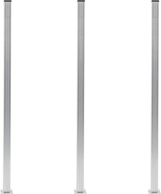 vidaXL Zaunpfosten aus Aluminium in Silber, 3 Stück, Höhe: 185 cm - Bild 1