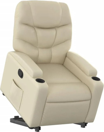 vidaXL Relaxsessel mit Aufstehhilfe Modell 5 in Creme aus Kunstleder