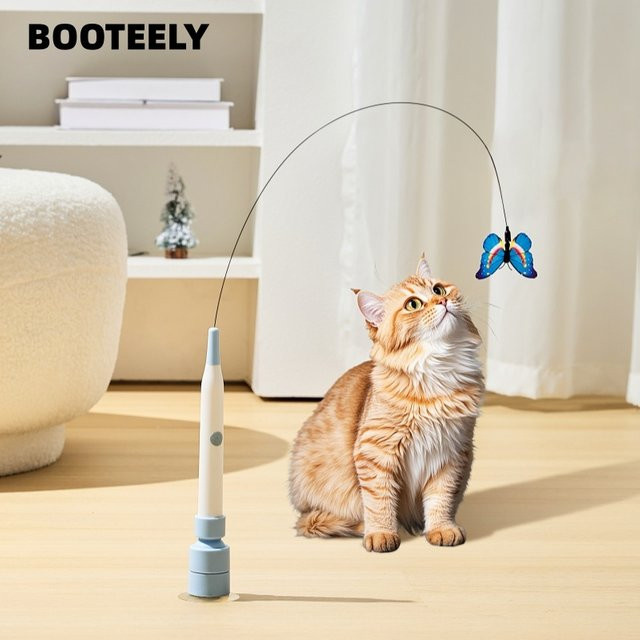 BOOTEELY Schmetterling, Elektrisches Katzenspielzeug mit Saugnapf - Bild 1