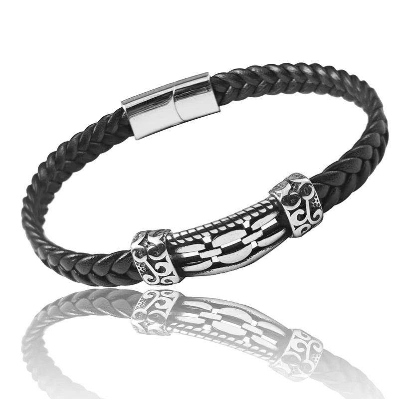 jiangmingao Armband, Edelstahl, Schwarz, Herren - Bild 2