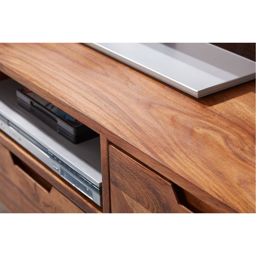 Wohnling Lowboard aus Sheesham- und Mangoholz in Braun im Landhausstil, B/H/T: 135 x 51 x 45 cm - Bild 4