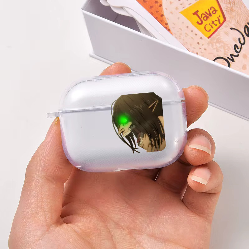Shingeki No Kyojin Attack on Titan Kopfhörerhülle für Apple AirPods 1 2 3, transparente Silikon-Hülle im Anime-Design - Bild 2