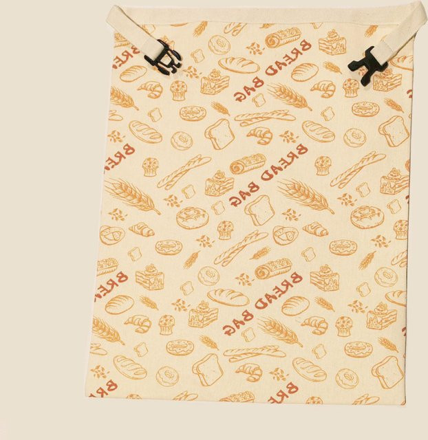 HomeHarmony Wiederverwendbare Bienenwachs-Brotaufbewahrungstasche aus Bio-Stoff mit Clip in Beige - Bild 1