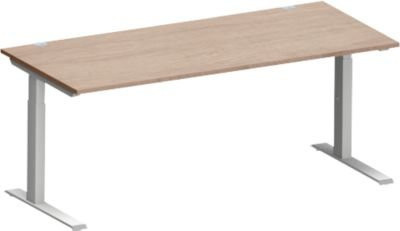 Schäfer Shop Genius Schreibtisch MODENA FLEX höhenverstellbar mit Elektromotor, Eiche-Dekor und Weißalu, B: 180 cm, T: 80 cm - Bild 1