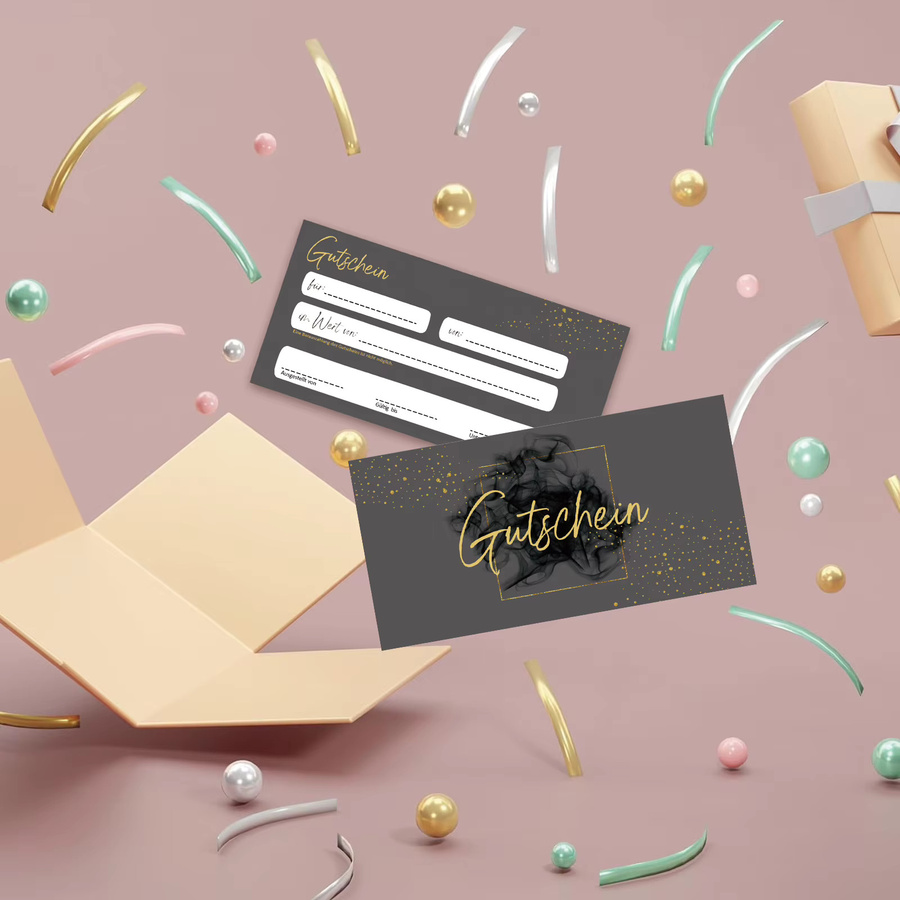 30 Stück leere Gutscheinkarten aus Papier in Grau zum Ausfüllen für Unternehmen und Gastronomie - Bild 5
