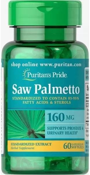 Puritan's Pride Sägepalmen-Standardextrakt, 160 mg, 60 Weichkapseln - Bild 1