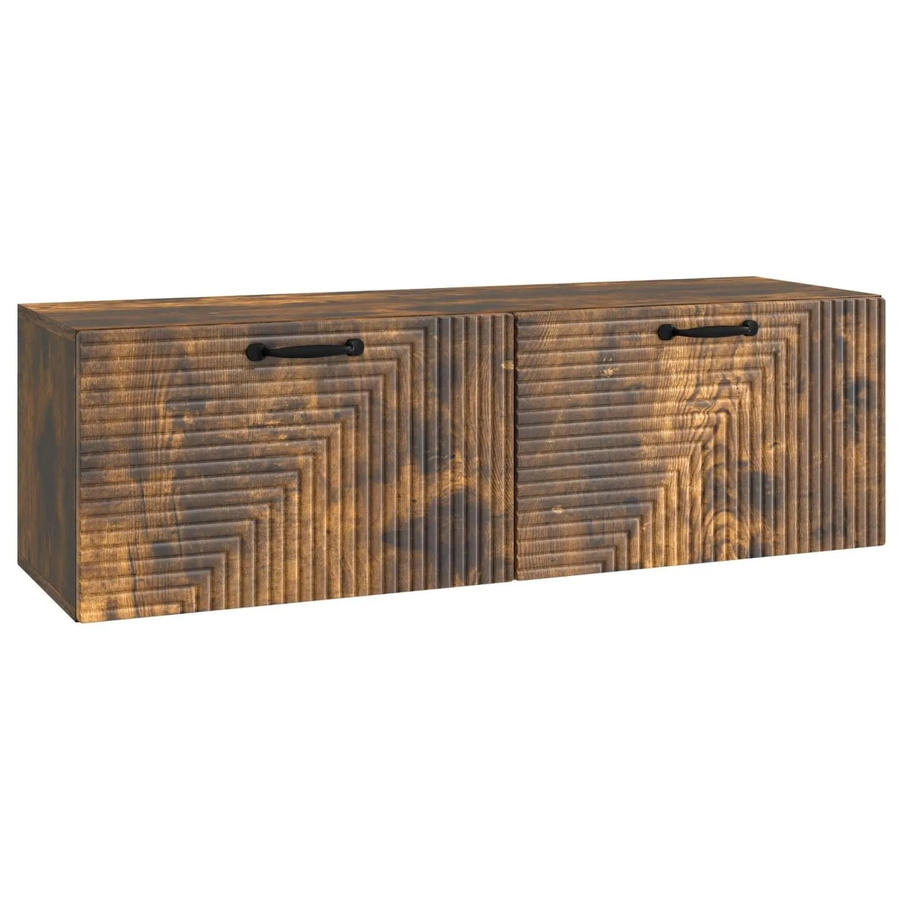 vidaXL Wandmontierter TV-Schrank in Geräuchert Eiche, Braun, B/T/H: 98 x 31 x 30 cm - Bild 2