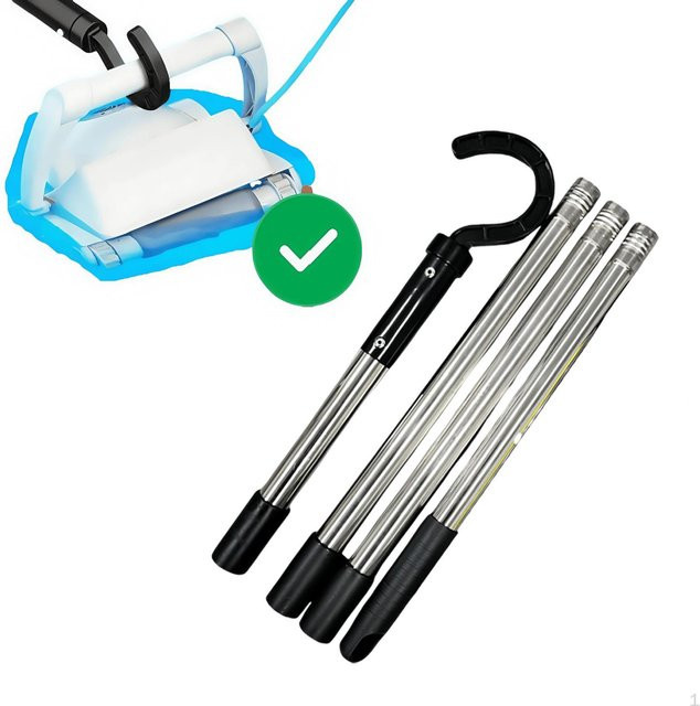 Zubehörhaken für Roboter-Poolreiniger 4 Sections aus Edelstahl und Kunststoff in Silber von Deals2019ing - Bild 1