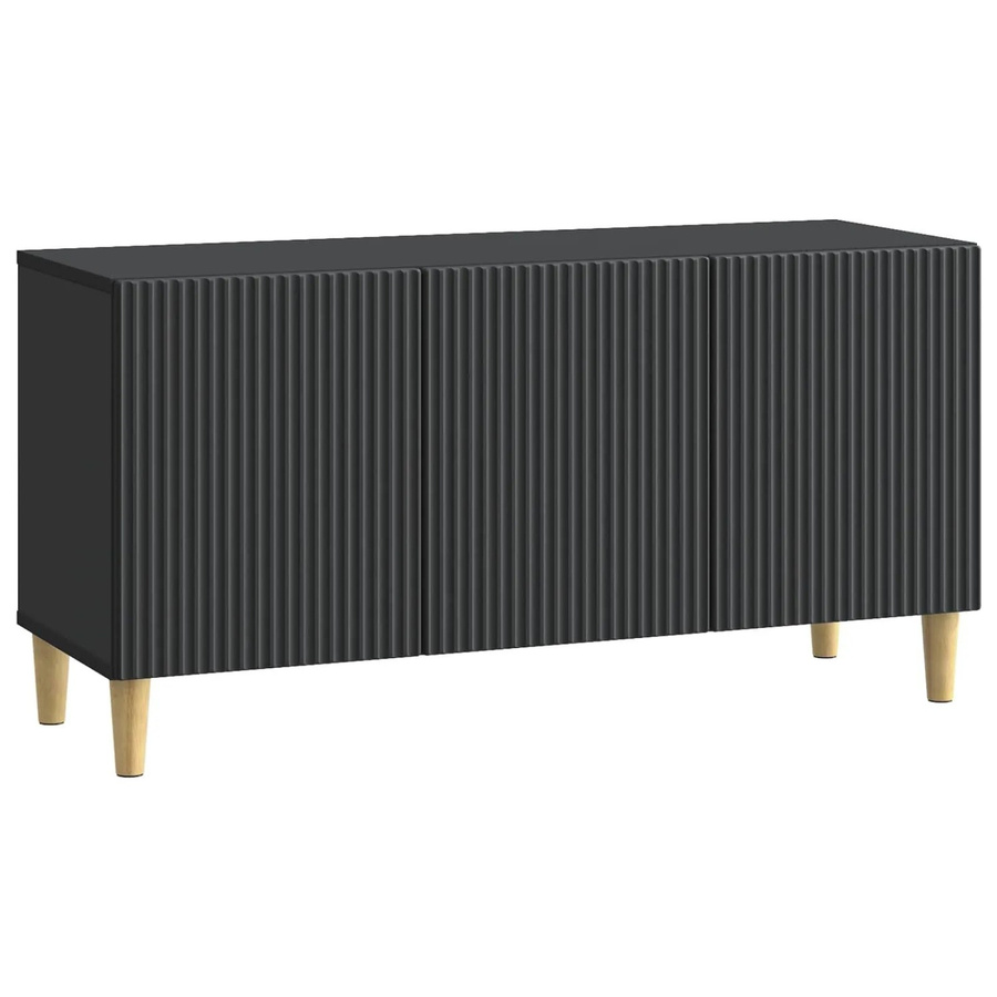 vidaXL TV-Schrank in Schwarz im Vintage-Stil aus Holzwerkstoff, B/T/H: 99 x 34,5 x 50 cm - Bild 2