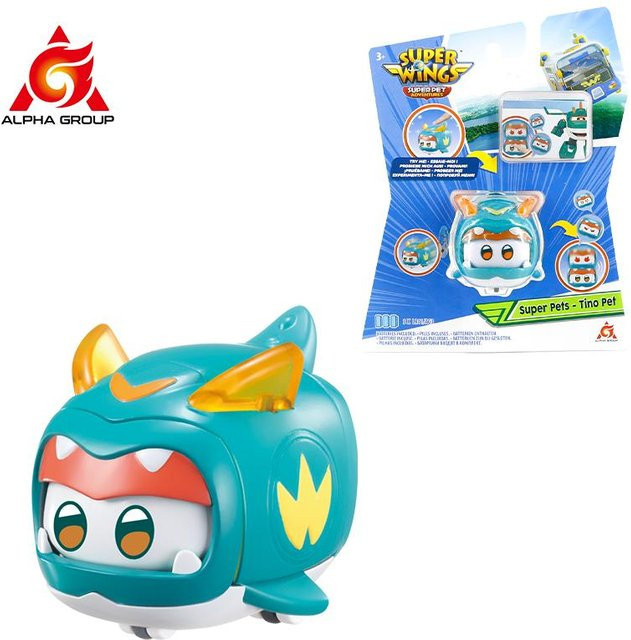 Alpha-Gruppe Super Wings Super Pet-Tino Haustier-Dinosaurier Actionfiguren mit Licht ab 3 Jahren - Bild 1