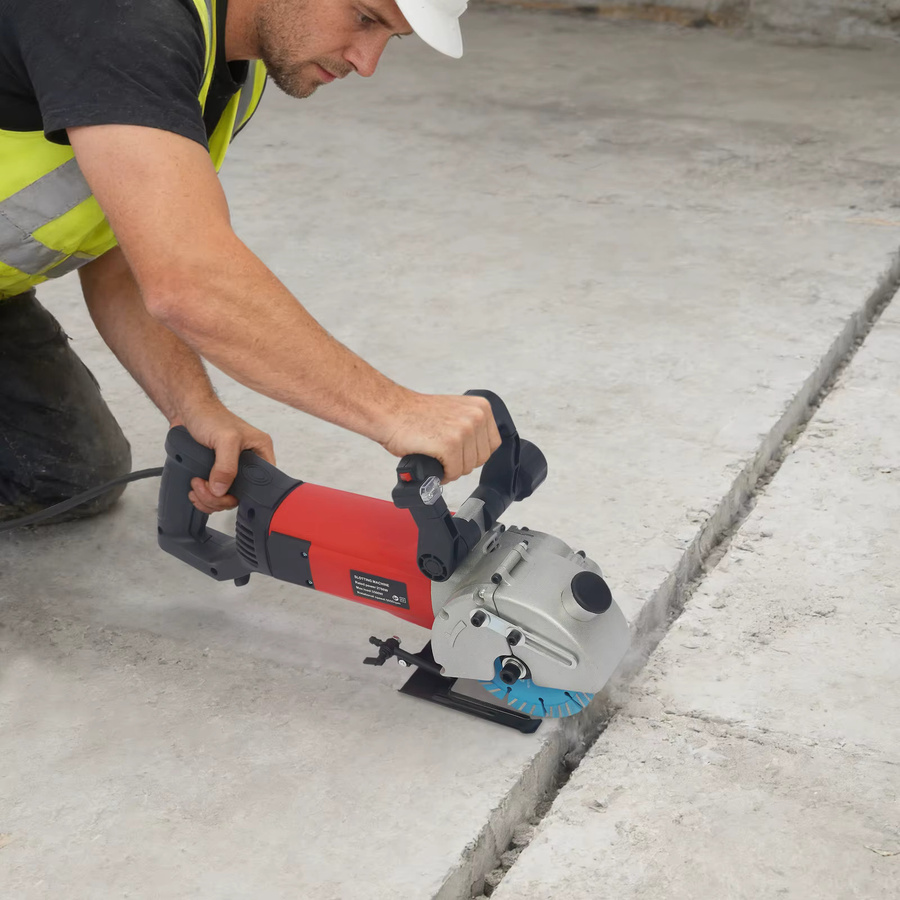 TOOL1SHOoo Elektrische Schlitzfräsmaschine 2700W Staubfreier Wandschlitzschneider und Beton-Nutfräser in Rot-Schwarz - Bild 6