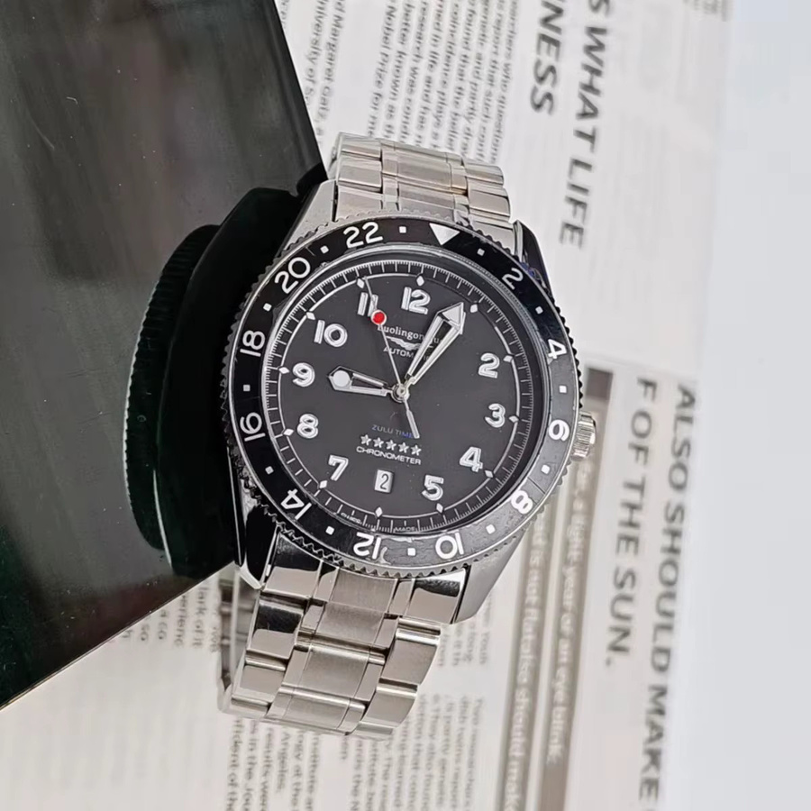 LUOLINGONGJUE Automatik-Armbanduhr, Edelstahl, Schwarz, Herren - Bild 3