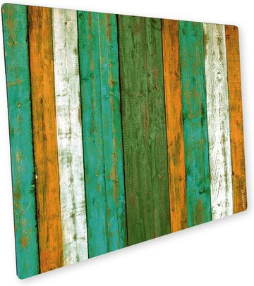 mySPOTTI Mini-Spritzschutz Jannis aus Aluverbund in Holzoptik, Farben: Orange, Beige, Grün, Multicolour - Bild 1