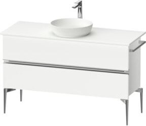 Duravit Sivida Waschtischunterbau bodenstehend in Weiß glänzend mit 2 Schubladen B/T/H: 124,5 x 54,8 x 47,5 cm - Bild 1