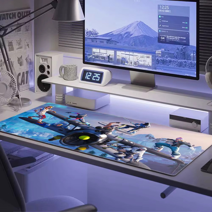Große Schreibtischunterlage Potdemiel Gaming-Mauspad im Anime-Design, XXL Computer-Mauspad für Gamer und Büro, Schwarz/Mehrfarbig - Bild 2