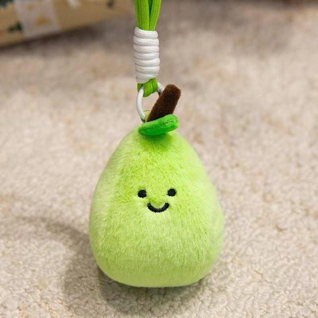 Schlüsselanhänger Plüschtiere, Gemüse und Obst, Cartoon Anime, 10cm, grau, Unisex - Bild 1