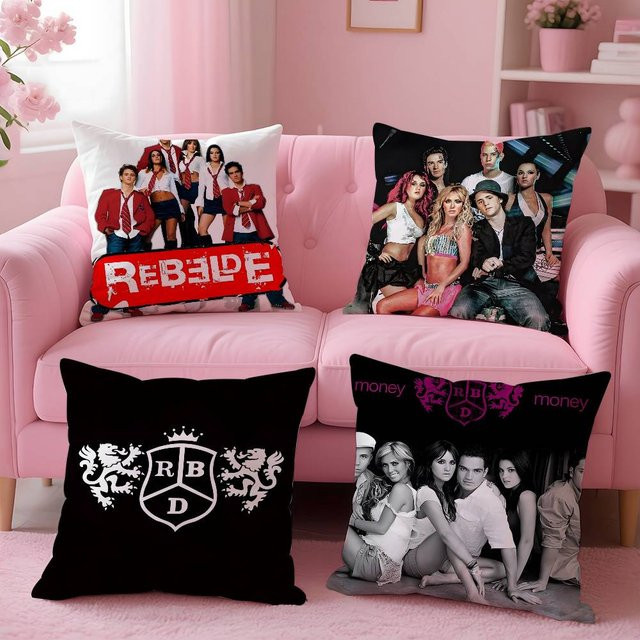 RBD R-rebelde Album Kissenbezug aus seidigem Kurzplüsch mit unsichtbarem Reißverschluss und Anti-Dustmite-Schutz - Bild 1