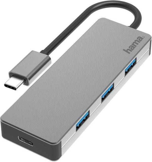 Hama USB-C-Hub mit 4 Ports, USB 3.2 Gen2, 10 Gbit/s, Aluminium, Anthrazit - Bild 1