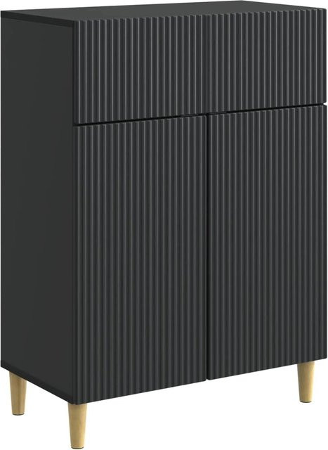 vidaXL Sideboard Schwarz im Vintage-Design aus Holzwerkstoff, B/T/H: 66 x 34,5 x 90 cm - Bild 1