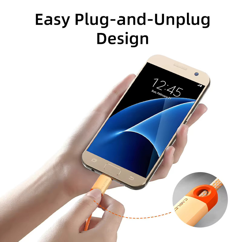 CABLETIME Micro-USB-Kabel in Orange mit 3 A für schnelles Laden und Datenübertragung - Bild 3