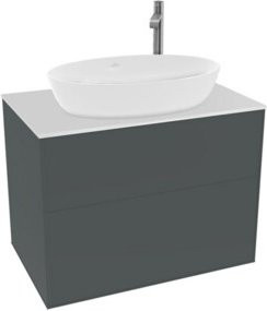 V&B Waschtischunterschrank Finion mit Wandbeleuchtung in Weiß lackiert, B: 80 cm, T: 50,1 cm - Bild 1