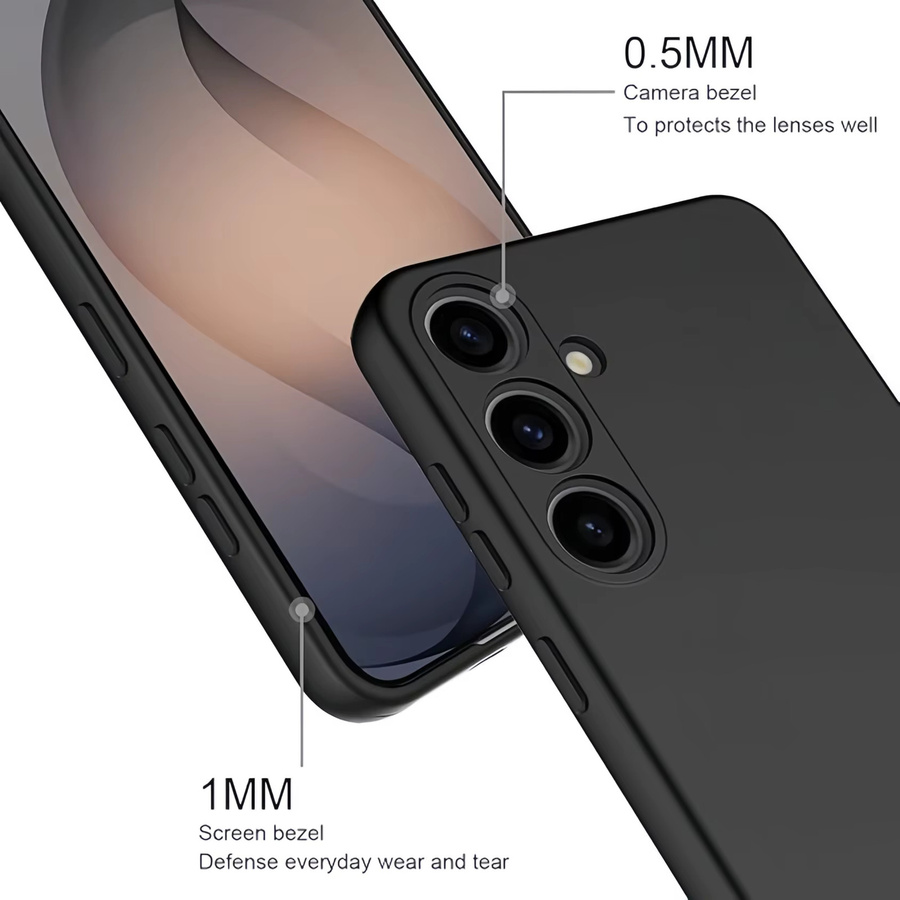 Noble Fashion Flüssigsilikonhülle für Samsung Galaxy S26 Plus in Schwarz, stoßfest und schützend - Bild 3