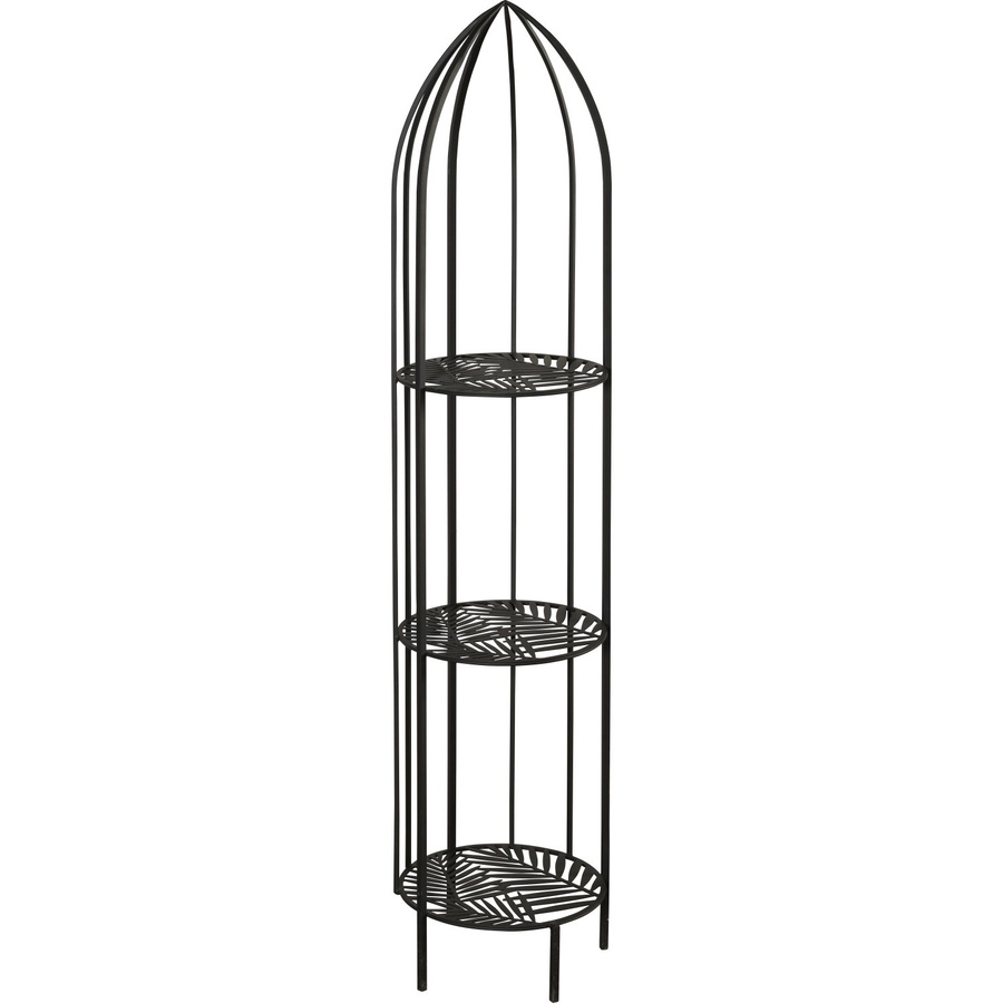 Pflanzenregal mit Rankgitter aus Metall in Anthrazit, Breite: 29,5 cm, Höhe: 130 cm - Bild 2
