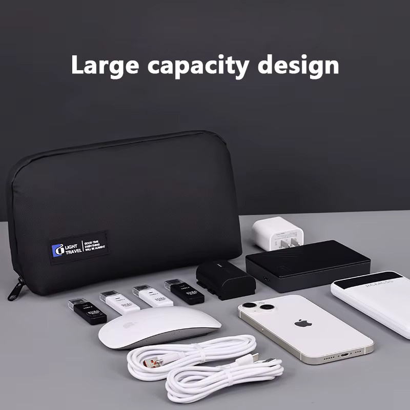 Mptionx Digitale Aufbewahrungstasche in Beige für Datenkabel, Ladegeräte und Powerbanks - Bild 3