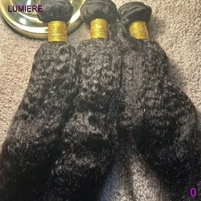 Lumiere Hair Kinky Yaki Glattes Echthaar-Bündel-Set, Brasilianisches Rohes Jungfrauenhaar, 30-40 Zoll - Bild 1